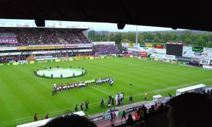 Zulte Waregem line up before defeating Club Brugge